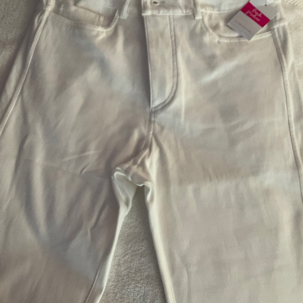 White Fresh Produce Freshfit Crop Stretch Capri Pants Pedal Pushers Size Medium